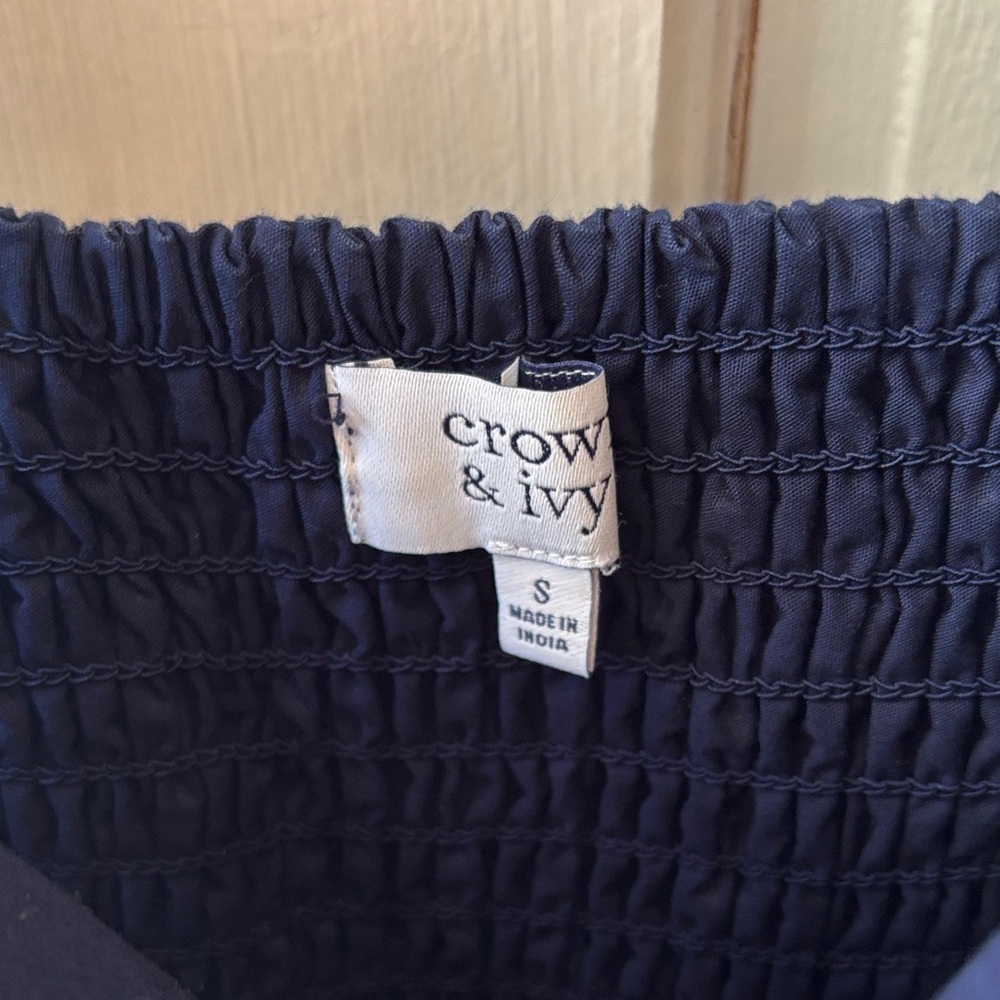 crown & ivy Navy Smocked Eyelet Maxi Dress - Picture 2 of 8